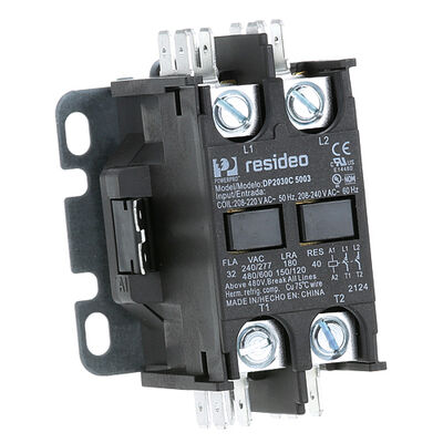 Jackson 5945-002-74-20 Contactor 2-Pole W/1/4" Male Tab Terminals & 1-5/8" MT CTRS 208/240V