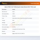 Hatco C1152 Quartz Heater Element W/6" Wire Lead 31-3/4" White