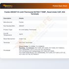 Franke 490407 Hi-Limit Thermostat W/700 F TEMP , Reset Under CAP, 2EA Terminals
