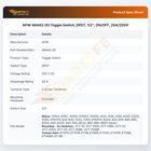 APW 48442-00 Toggle Switch DPST 1/2" 20A/250V ON/OFF