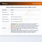 Hobart 719194 Dual Pilot Adjustment Valve, 1/8 MPT X 1/4 CC