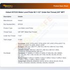 Hobart 817233 Water Level Probe W/Under Nut Thread 1-1/2" 3/8" MPT