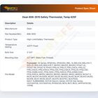 Dean 806-3515 Fryer High-Limit/Safety Thermostat Kit 425&deg;F 2-1/4" Bulb 1/2" MPT