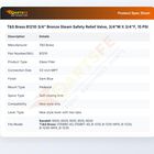 T&S Brass B1210 Steam Safety Relief Valve 15 PSI 3/4" Male X 3/4" Female 3/4" Bronze
