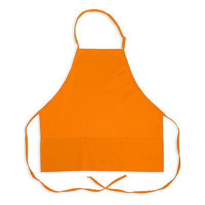 KNG 1040ORA Adjustable Bib Apron Orange 3 Pockets 27"