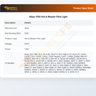 Atlas 1100 Hot & Master Pilot Light