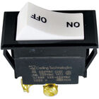 35030 White Rocker W/ Black Body, On/off Print, 3A/250VAC, 6A/125VAC