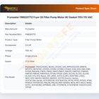 Frymaster FM8261712 Fryer Oil Filter Pump Motor W/ Gasket 115V 115 VAC