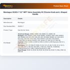 Montague 35283-7 1/2" MPT Valve Assembly W /Chrome Knob and L-Shaped Handle