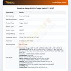 American Range A10014 Toggle Switch 1/2 SPST