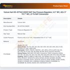 Vulcan Hart 00-417144-00001 NAT Gas Pressure Regulator, 3.5" WC, ADJ 3" TO 7" WC,  LP To NAT Conversion
