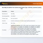 Star Mfg 2E-200537 Fan Control Limit Switch Type- 36TH22, Controls Cooling Fan