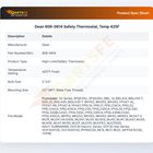 Dean 806-0814 Fryer High-Limit/Safety Thermostat Kit 425&deg;F 2-1/4" Bulb 1/2" MPT