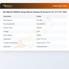 Star Mfg 2N-46681UL Range Warmer Element W/ Screws 8-1/2" X 17-1/2" 120V