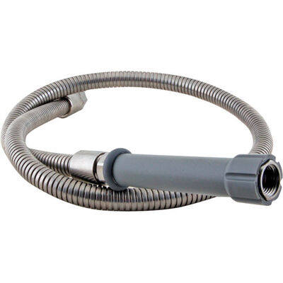 T&S Brass 0048H 48" Pre-Rinse Lead-Free Hose W/ Gray Handle & Washers