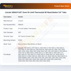 Lincoln 369431 5/8" Oven HI-Limit Thermostat W/ Reset Button 1/4" Tabs