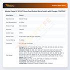 Market Forge 97-6154 15 Amp Push Button Micro Switch with Plunger, 125/250V