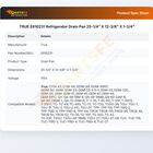 True E810231 Refrigerator Drain Pan 25-1/4" X 12-3/8" X 1-3/4"