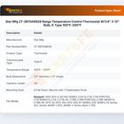 Star Mfg 2T-3B70A8929 Range Temperature Control Thermostat W/1/4" X 13" Bulb, K Type 100&deg;F-200&deg;F