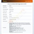 Vulcan Hart 340324-00012 Toggle Switch 1/2 SPST