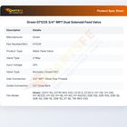 Groen 071235 3/4" MPT Dual Solenoid Feed Valve
