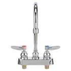 T&S Brass B-1141 Deck-Mount Workboard Faucet W/Swivel Gooseneck 4"
