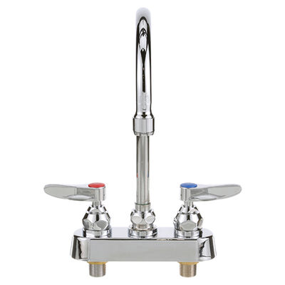 T&S Brass B-1141 Deck-Mount Workboard Faucet W/Swivel Gooseneck 4"