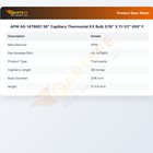 APW AS-1479801 Thermostat KX 3/16" X 11-1/2" Bulb 36" CAP 450&deg;F