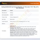 Keating 002554 Pressure Regulator LP To Natural Gas