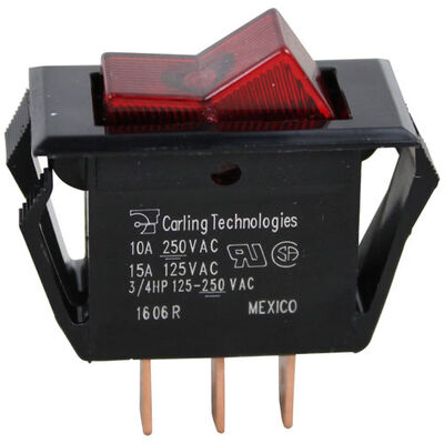 Bunn 12920.0000 Coffee Brewer Rocker Switch SPST Red Lighted On/Off 3-Terminal