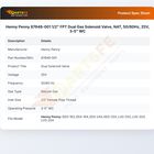 Henny Penny 87648-001 Fryer Dual Gas Solenoid Valve 1/2" FPT NAT 3-5" WC 25V 50/60Hz