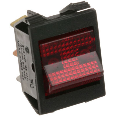 Hobart 824266-00002 SPST Red Lighted Rocker Switch, 15/16" X 1-1/8", On/Off
