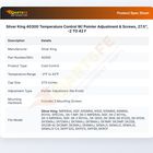 Silver King 40300 Temperature Control W/  Pointer Adjustment & Screws,  27.5", -2 TO 42 F