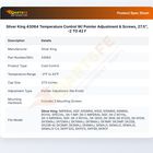 Silver King 43064 Temperature Control W/Pointer Adjustment & Screws 27.5"-2 To 42F