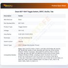 Dean 807-1041 Toggle Switch, SPDT, On/On, Tab
