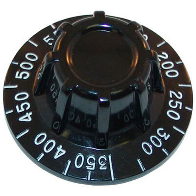 Hobart 113614-1 Oven Flat Down Thermostat Knob 2-1/2" DIA, 150-550F, Mount .290", Position 4 Way