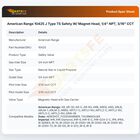 American Range 10425 Safety Valve W/Magnet Head 1/4" NPT 3/16" J-Type CCT TS