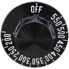 Hobart 413976-1 Black Printed Knob, 2-1/4 DIA, OFF-550-200F, Mount .187", Position D