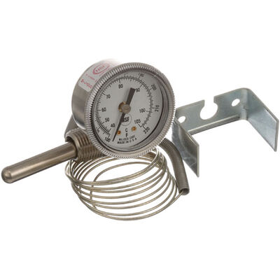 American Dish Service 299-1005 Temperature Gauge 1/2" MPT  W/ 1/4" X 2" Bulb Palnut Rear Mount