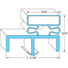 Nor-Lake 37453 5/8" Magnetic Door Gasket W/  1-1/16" Base