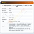 Hatco 2-16-039 EGO Thermostat, 1/4" TERM, D STEM Flat Left, 82-200F,TEMP, FSD