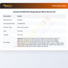 Garland CK4603302 Range Blower Motor Service Kit