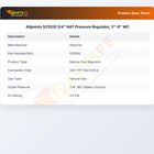 Allpoints 521028 3/4" NAT Pressure Regulator, 3"-6" WC