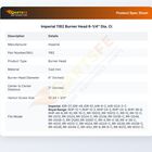 Imperial 1182 Burner Head 6-1/4" Dia.  Ci