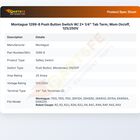 Montague 1299-8 Push Button Switch W/2x 1/4" Tab Terminal On/Off 125/250V