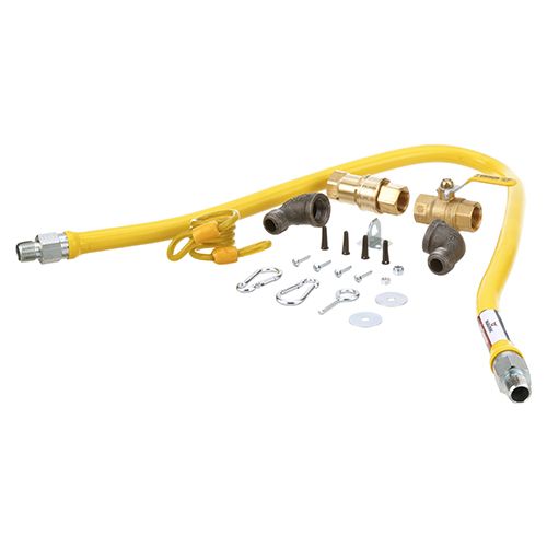 Dormont 34-S0289-48 Gas Hose Kit W/Gas Ball Valve & Restraining Cable, 1/2" X 48"