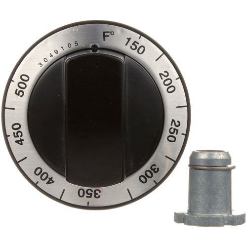 Garland 2193485 Flat Down Thermostat Knob For Oven Dial, 2-1/2" DIA, .290" D-Mount Hub, 150-500F