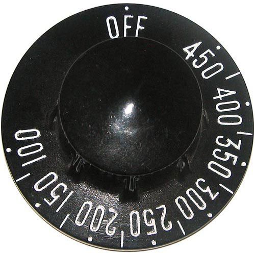 Groen 128525 Thermostat Knob OFF-450-100F, 187" D-STEM, Black W/White Printed Numbers