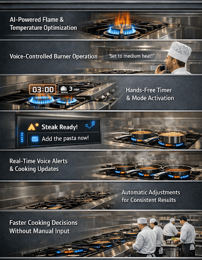 Smart Gas Ranges with AI and Voice Assistants for Hands-Free Cooking in Modern Kitchens_PartsFe