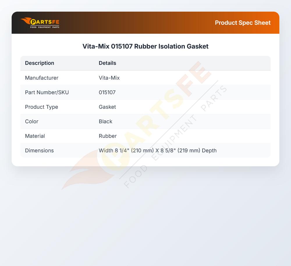 Vita-Mix 015107 Rubber Isolation Gasket